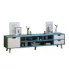 Mueble de TV Nórdico Mesa de Café Moderna Simple Combinada Gabinete de Piso con Patas de Madera Maciza Gabinete de TV para Apartamento Pequeño