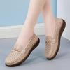 [punto] zapatos de moda para madre primavera y verano huecos transpirables planos de boca poco profunda zapatos para madre para ancianos antideslizantes suela suave