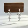 Pendientes y Clips de Zirconia Transfronterizos con un Toque de Lujo, Moda de Verano de Nicho, Joyería Exquisita con Borla Personalizada, Nuevo Estilo para Mujer