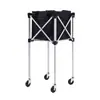 Carrinho de Armazenamento de Tênis, Carrinho Conveniente para Coleta de Bolas de Tênis para Treinador, Suporte de Bolas, Carrinho Dobrável de Badminton, Carrinho de Coleta de Bolas