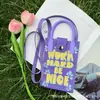 Bolso Cruzado de Punto Japonés y Coreano Portátil de Dibujos Animados Moda Bolso de Punto para Teléfono Móvil Versátil para Viajar Bolso de Hombro Cruzado Tote