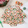 Oferta transfronteriza de otoño e invierno de 2024: nueva ropa de bebé para niñas, vestido navideño estilo princesa de manga larga y cuello redondo.