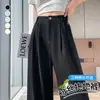 Pantalones blancos de lino Tencel para mujer, ligeros y transpirables para el verano, pierna ancha, corte recto, mezcla de algodón y lino de seda helada, adecuados para uso casual y como pantalones de traje