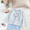 Pijama Nuevo Estilo para Niñas Dibujos Animados Lindos Manga Larga Ropa de Casa para Bebé Conjunto de Ropa Cálida de Otoño para Niños Moderno