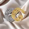 Anillo Retro de Diseño de Nicho para Mujer Acero Inoxidable Estilo Exagerado Forma Especial Hueco Apertura Ajustable Nuevo Anillo de Acero de Titanio