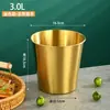 Cubo de hielo de acero inoxidable 304, cubo pequeño portátil para uso comercial, cubo para snacks para bares, KTV, cubo para pollo frito y papas fritas, venta al por mayor para restaurantes