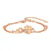 Amado Bracelete de Trevo de Quatro Folhas de Camada Dupla Nicho Leve Luxo Presente para Namorada ou Melhor Amiga Joia Pequena Fresca da Moda