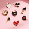 Série Coração Acessórios de Liga de Zinco Esmaltada para Joias DIY Decorações de Chaveiro DIY Pingentes de Chaveiro Artesanais