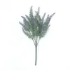 Plantas Verdes Transfronteiriças Lavanda Flocada de 5 Pontas Provença Buquê Simulado Casamento Mobiliário para Casa Decoração de Parede de Plantas