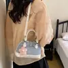 Nova Bolsa Tendência em Formato de Concha para Mulheres, Bolsa Transversal Versátil, Mini Bolsa de Mão Estilo Coreano, Pequena Bolsa Tote Color Block da Moda