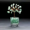 Ornamento de Árvore da Fortuna de Cristal Amarelo Natural, Tigela de Tesouro de Ametista, Mini Decoração para Mesa de Escritório, Artesanato