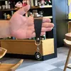 2025 Nuevo Llavero Casual de PVC Color Sólido Brillante para Llave de Coche Cuerda de Cuero con Accesorios Suaves de Silicona Llavero