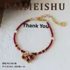 Colar Original Fashion Retro Exquisito Versátil Esmalte Vermelho Pérola Pônei com um Toque de Luxo Leve e de Alto Padrão, Corrente de Clavícula com Contas