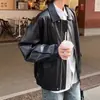 Estilo Coreano Elegante Moderno Dulce Fresco Solapa Abrigo de Motociclista para Mujer Otoño Nuevo Holgado Combinable Chaqueta de Cuero Cárdigan Top