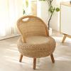 Silla de ratán tatami al por mayor asiento de balcón silla con respaldo taburete redondo para el hogar taburete bajo taburete de ratán silla pequeña tejida pastoral