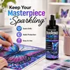 O Selante para Pintura Diamantada KineShineX é um spray de secagem rápida e longa duração que impede a queda dos diamantes e realça o brilho, servindo como um selante protetor para pinturas de diamante.