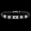Pulseira Coroa Retangular Micro-Pavimentada com Zircônia Mais Vendida Transfronteiriça Pulseira Trançada Quadrada Coroa Simples Tendência Europeia e Americana