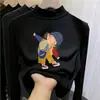 Camiseta térmica para niña con forro de polar, cuello semi-alto, camiseta gruesa, nuevo estilo otoño/invierno 2026, tejido cepillado, para niños de talla mediana y grande