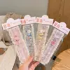Diadema de velcro para niñas con borde de encaje y diseño de conejo de dibujos animados a cuadros, una herramienta mágica para recoger el cabello suelto, suave con el cabello y el flequillo del bebé