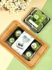 6 pegatinas verdes para caja de embalaje de bolas 4 hojaldres nieve Mei Niang soufflé festival de Qingming caja de embalaje de fruta Qingming