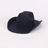 Chapéu de feltro de cor sólida de origem transfronteiriça, chapéu de jazz retrô britânico, chapéu de cavalheiro de aba plana para homens e mulheres, chapéu de topo plano da Amazon