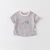 Camiseta de Manga Corta de Dibujos Animados para Bebé Niño, Top de Algodón Puro para Bebé de Verano, Ropa Delgada Super Linda para Salir para Niños Pequeños
