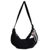 Bolsa Transversal de Nylon de Grande Capacidade Estilo Coreano para Mulheres Verão 2025 Versátil Moda Literária Casual Bolsa de Ombro Bolinho