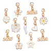 Accesorios de joyería de aleación multicolor y multiestilo, dijes colgantes de esmalte dorado KC, colgantes de flor, corazón, pentagrama y chile