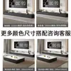Mesa de Té Zhixianju - Mesa Doméstica de Lujo Ligero para Espacios Pequeños, Mesa de Té Creativa Moderna Simple para Sala de Estar con Panel de Roca de Vidrio Templado