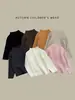 Suéter Base de Forro Polar para Niñas 2026 Otoño/Invierno Nuevo Estilo Bebé Infantil Estilo Coreano Cuello SemiAlto Ropa Interior para Bebé Tejido
