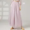 Blusa de Gasa Clásica con Cuello Fluido, Top de Malla, Conjunto de Práctica de Danza China, Disfraz de Danza de Malla Etéreo