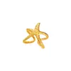 Anel de Aço Inoxidável Exagerado com Tema de Conchas e Estrelas do Mar, Estilo Europeu e Americano, para Mulheres, que Não Desbota, Joia de Ouro 18K