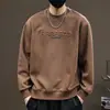 Ropa para Hombre Fengshe / Marca de Tendencia Primavera y Otoño Sudadera para Hombre con Estampado de Letras, Corte Holgado, Informal, Versátil Sudadera para Hombre de Cuello Redondo