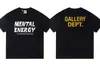 Gallery Dept Lavado y Desgastado Manga Corta Retro High Street Vintage Camiseta Suelta para Pareja Moderna