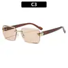 Gafas de sol de moda sin montura con borde cortado para mujer, Gafas de metal versátiles personalizadas, Gafas con protección UV, Sensación de alta gama