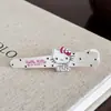 Sanrio horquilla de pico de pato larga de gato con puntos de onda acrílica, linda, dulce, corazón de niña, flequillo, clip cosmético, tocado