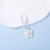 Pingente de chaveiro DIY com contas, pingente de chave de flor translúcida colorida, chaveiro de flor com contas frescas