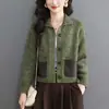 Cárdigan de punto con solapa para mujer, corte holgado, nueva colección otoño/invierno 2026, engrosado, chaqueta suéter corta de moda