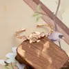 Pulseira de estilo antigo, material de liga, acessórios de joias DIY, pulseira e anel florais vintage estilo Hanfu