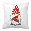 Feliz Navidad Viejo Barba Blanca Gnomo Piel de Durazno Encriptada Terciopelo Decoración del Hogar Cojín de Sofá Almohada ZT420