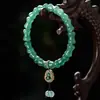 Pulsera Paso a Paso de Bambú de Jade Dongling 2024 Nueva para Novia Regalo de Vacaciones Pulsera de Cuentas de Transferencia de Calabaza de Cristal