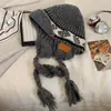 Gorro de Lana Tejido Jacquard Retro Fair Isle para Mujer en Otoño e Invierno, Protección Cálida para los Oídos, Ciclismo al Aire Libre, Protección contra el Frío, Versátil Gorro Lei Feng