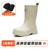 Botas de chuva fashion quentes de cano médio para adultos, novas botas de borracha impermeáveis antiderrapantes com cordão, botas curtas resistentes ao desgaste, sapatos d'água espessados
