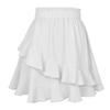 Verano 2025 Amazon Falda con Volantes para Mujer Cintura Alta Irregular Color Sólido Falda Corta Estilo Europeo y Americano Dobladillo Grande