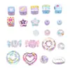 Cuentas de acrílico chapadas en color pintadas a mano pastel calabaza amor cuentas sueltas hechas a mano DIY joyería collar colgante baratijas