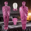 Juguetes sexuales para adultos grilletes totalmente recubiertos juguetes sexuales para parejas con cordones ataduras ajustables ropa rosa roja
