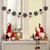 Muñeco de Nieve de Navidad Copo de Nieve Cuentas de Madera Guirnalda de Banderines Decoración Decoración de Chimenea Decoración de Lugar Navideño Pancarta de Invierno