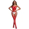 Amazon Body Sexy de Malla Jacquard Transparente con Escote Halter y Tirantes Abiertos en la Espalda sin Tirantes y con Abertura en la Entrepierna