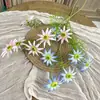 6 Crisantemos Solares Pequeños, Crisantemo de Aroma a Trigo de Rama Única, Arreglo de Escena de Jardín Monet, Arreglo Floral para Guía de Camino de Flores Artificiales para Bodas