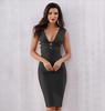 Sitio Web de Comercio Exterior Amazon Verano 2025 Aliexpress Ropa para Mujer Vestido Sexy de Vendaje con Escote Bajo Ajustado para Chicas Atrevidas
